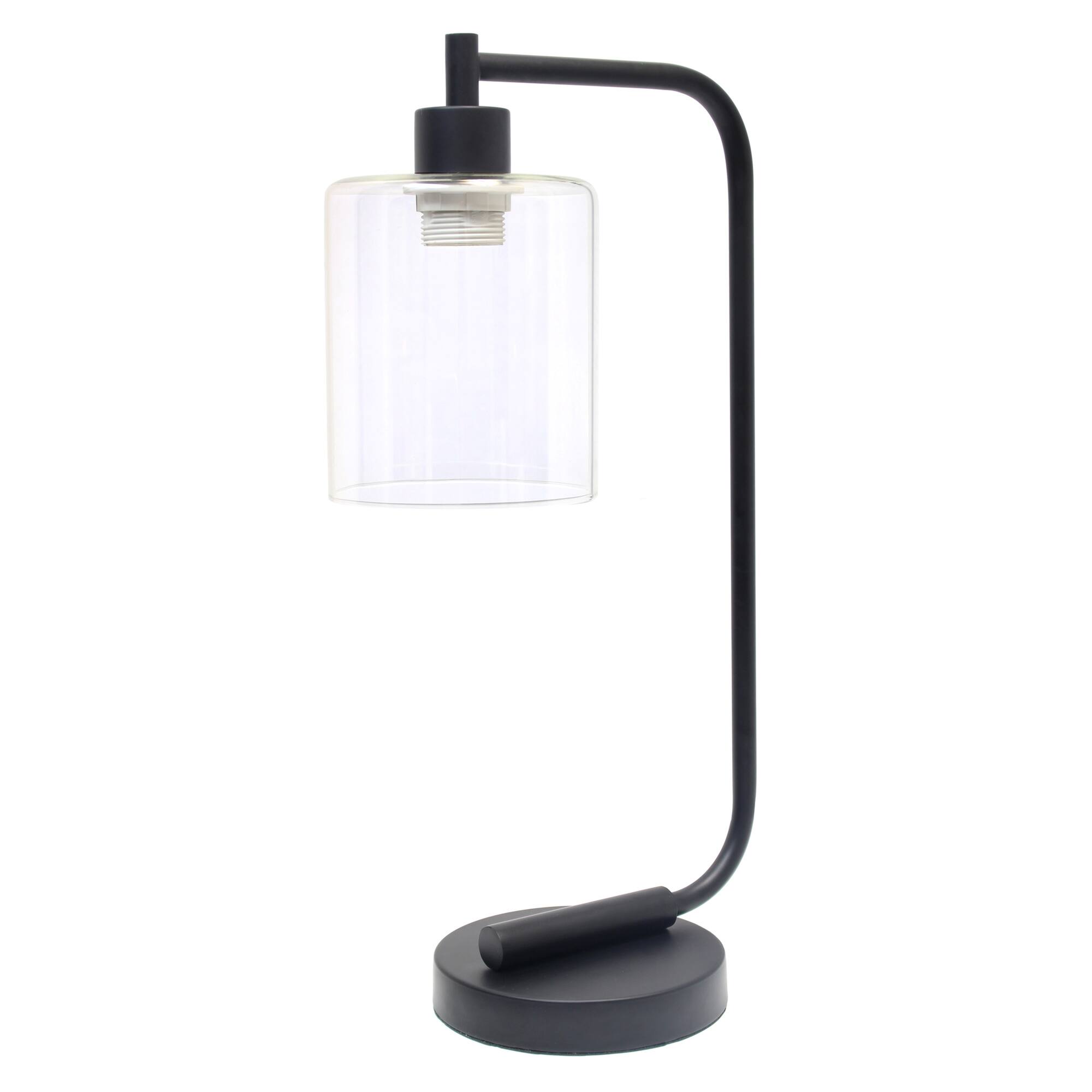 Lalia Home Modern Iron Desk Lamp with Glass Shade